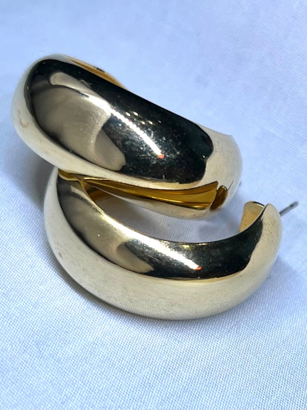 Vintage Gold Hoop Earrings (Lightweight)